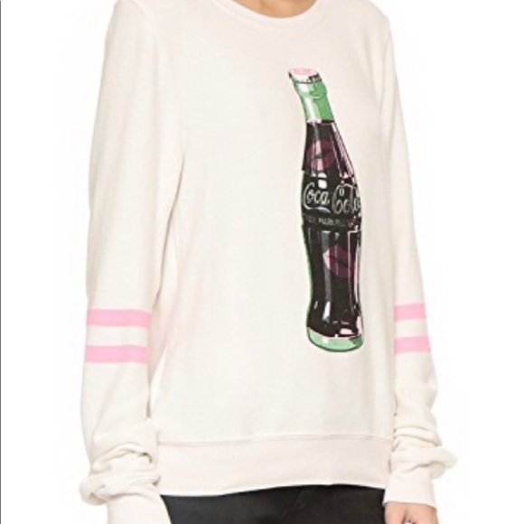 Wildfox Coca Cola Lip Tease Jumper Pullover Sweater in white with coke bottle XS - Picture 3 of 15